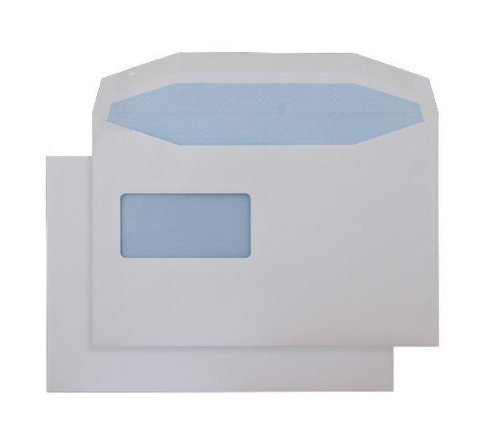 162 x 229mm  Pennine White Reverse Window Gummed Wallet 3784