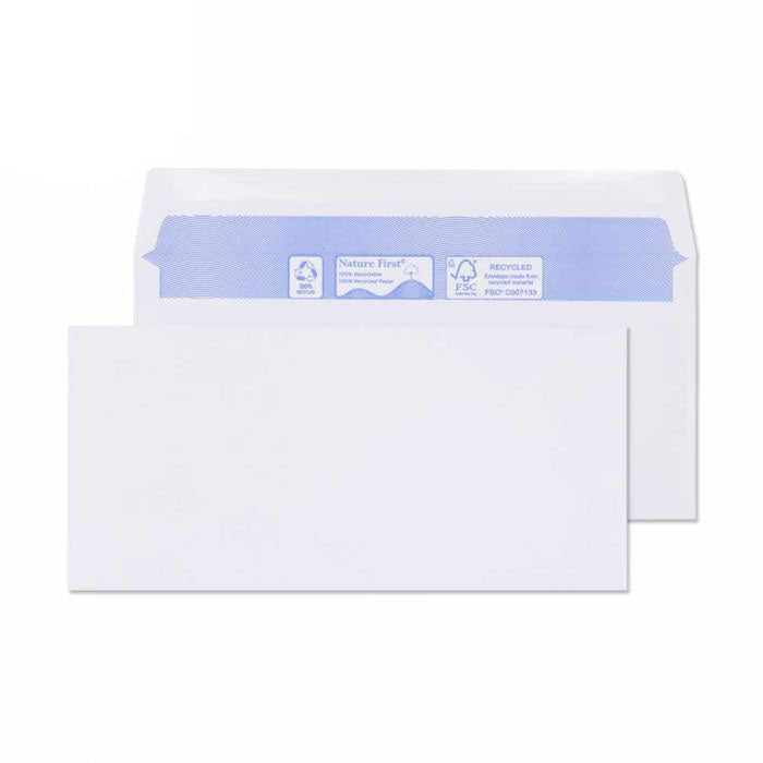 102 x 216mm Tryfan Recycled White Gummed Wallet R3007