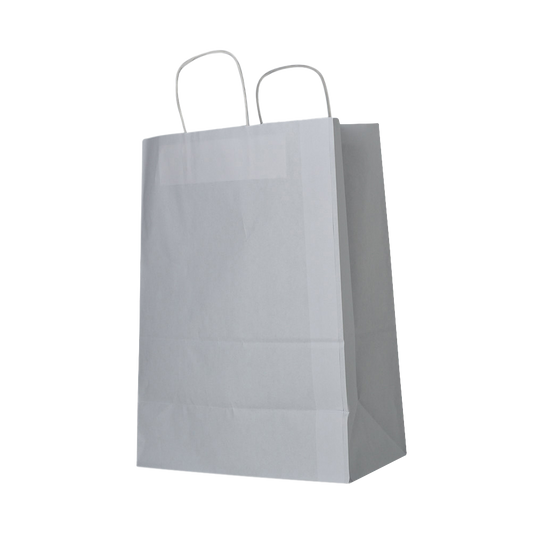 White 100gsm Gusset Twisted Paper Handle Retail Bag