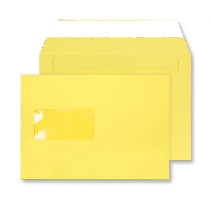 162 x 229mm C5 Cascade Canary Yellow Window Peel & Seal Wallet 5303W