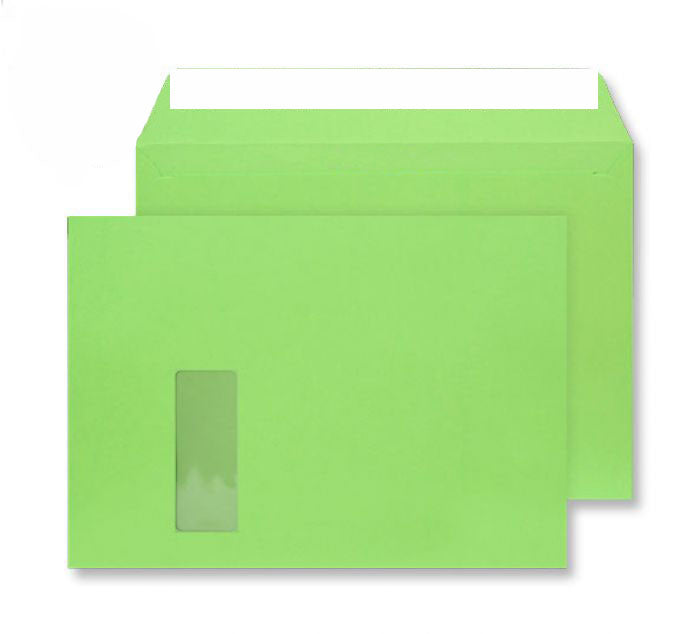 229 x 324mm C4 Cascade Lime Green Window Peel & Seal Wallet 5407W