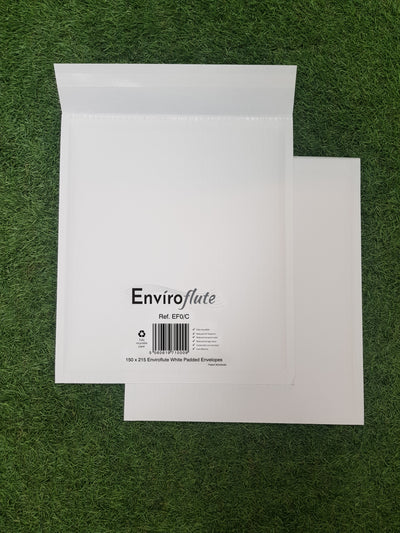 150 x 215mm  Enviroflute White Peel & Seal Padded Pocket EF0/C